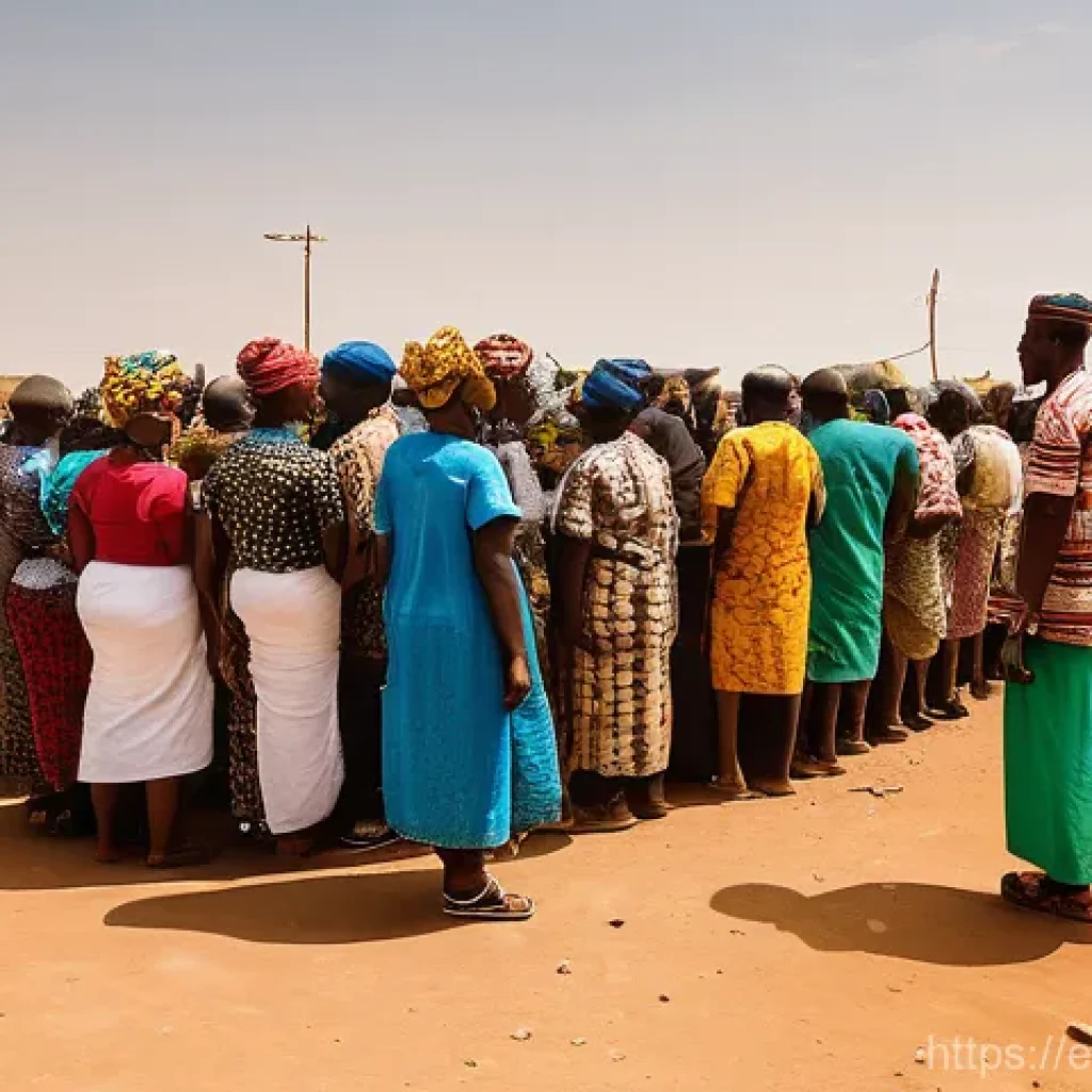 말리와 서아프리카 경제 공동체 ECOWAS - **A West African Border Crossing - A Tale of Two Blocs**
A poignant, realistic photograph depict...